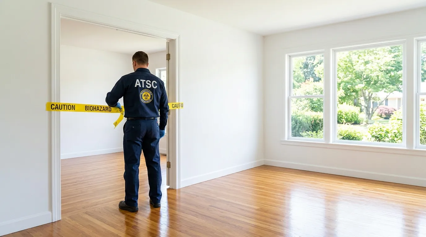 Certified biohazard cleanup crew performing Trauma Scene Cleanup in Indian Hills